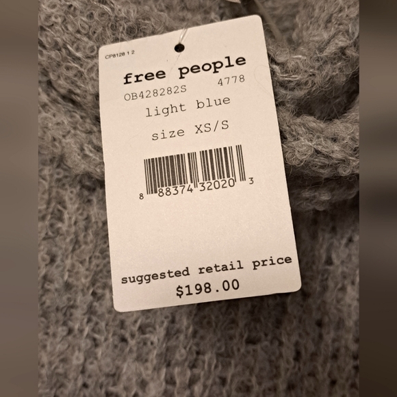 NWT Free People Extreme Cowl Oversized Sweater Dress in Light Blue - Picture 6 of 6